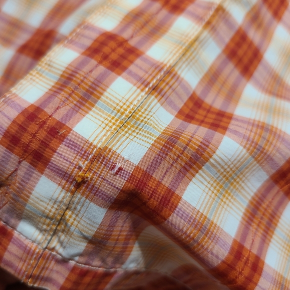 Orvis Trout Bum Shirt Men's Large Plaid Short Sleeve Cotton Button Down *Flaw* - Picture 9 of 9